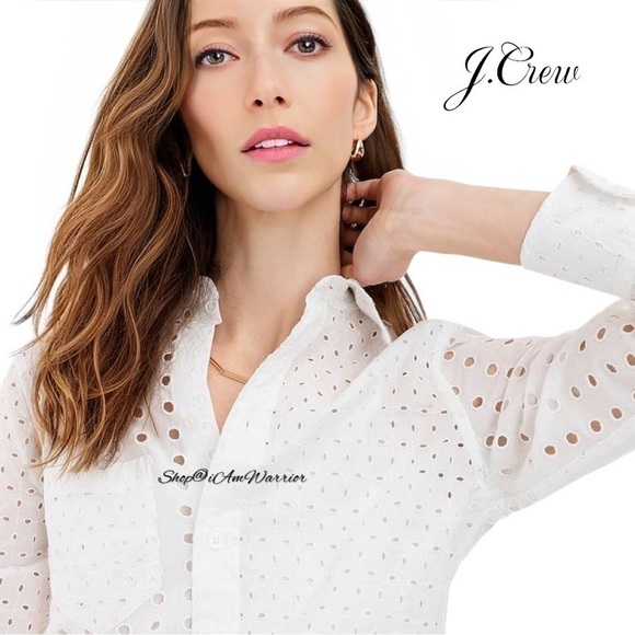 J.Crew NWT white eyelet button-down + cami *shop@iamwarrior - Picture 2 of 9